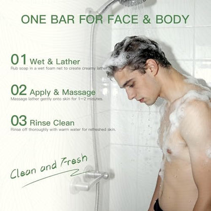QualiLife Tea Tree Soap Bar – Antifungal & Antibacterial Soap for Face & Body, 3.5 oz (Pack of 3)