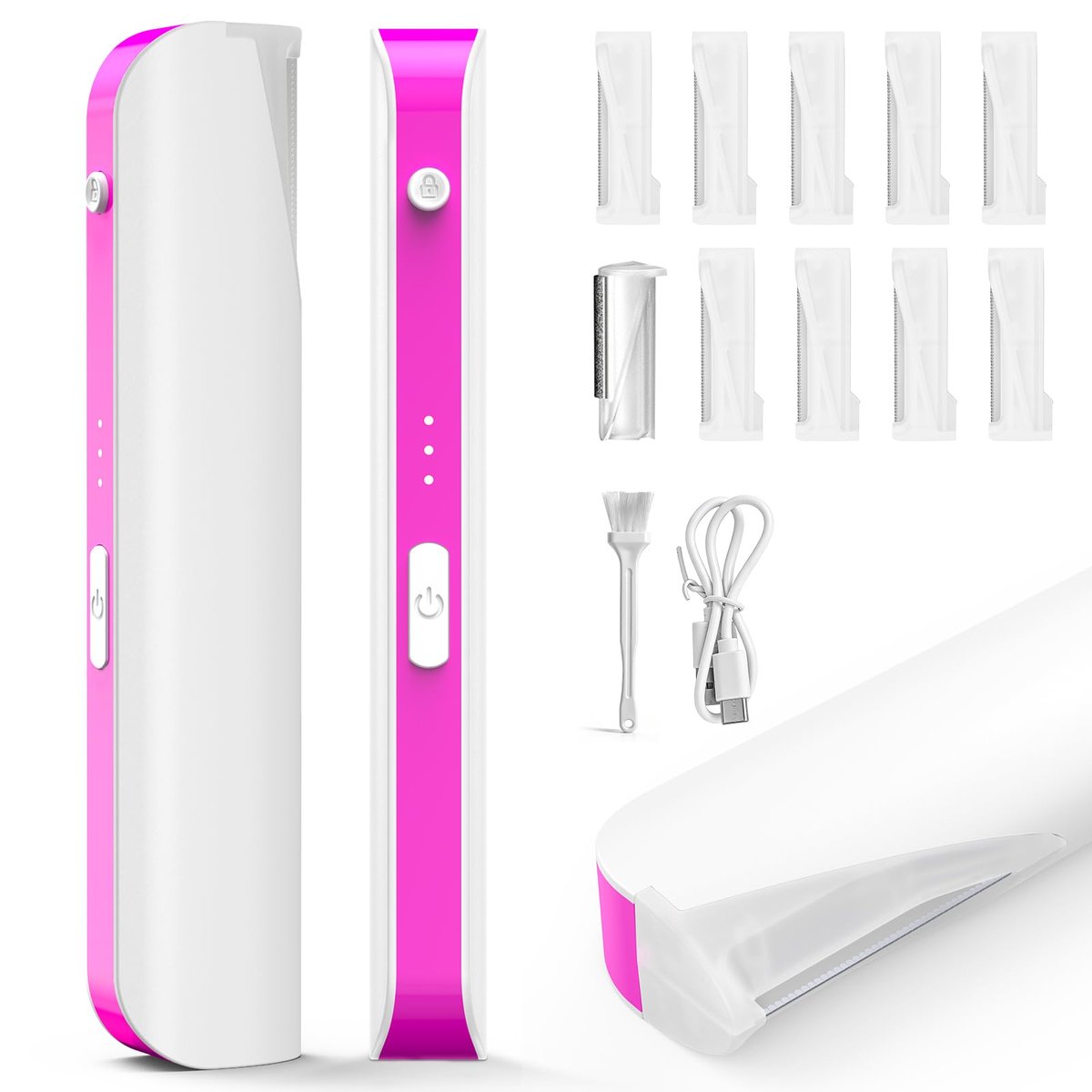 PEDOOD Sonic Dermaplane Razor for Women – Facial Hair Remover with LED Light, 3 Speeds, Mini Electric Dermaplaning Tool for Sensitive Skin, Peach Fuzz Removal, 9 Safety Blades & Exfoliating Head Avelisse