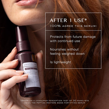 Kristin Ess+ Peptide Restore Fortifying Hair Serum - Moisturizing Bond Repair with Heat Protectant for Frizz & Damaged Hair, Vegan & Sulfate Free, 1.69 fl oz Avelisse