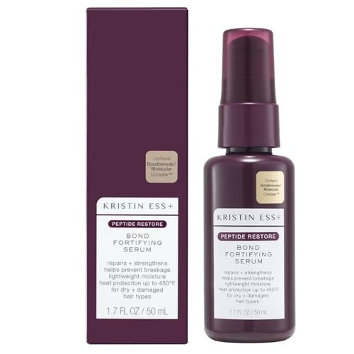 Kristin Ess+ Peptide Restore Fortifying Hair Serum - Moisturizing Bond Repair with Heat Protectant for Frizz & Damaged Hair, Vegan & Sulfate Free, 1.69 fl oz Avelisse