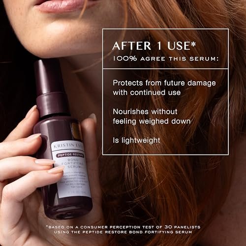 Kristin Ess+ Peptide Restore Fortifying Hair Serum - Moisturizing Bond Repair with Heat Protectant for Frizz & Damaged Hair, Vegan & Sulfate Free, 1.69 fl oz Avelisse