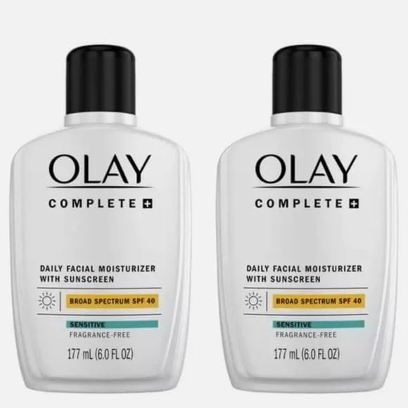 Olay Complete Daily Facial Moisturizer with SPF 40 Sunscreen, 2 Pack, 177 mL (6.0 FL OZ) Each, 354 mL (12.0 FL OZ) Total Avelisse