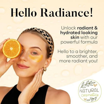 AURAE Vitamin C & Caffeine Under Eye Patches (30 Pairs) – Depuff, Brighten & Hydrate Under Eyes