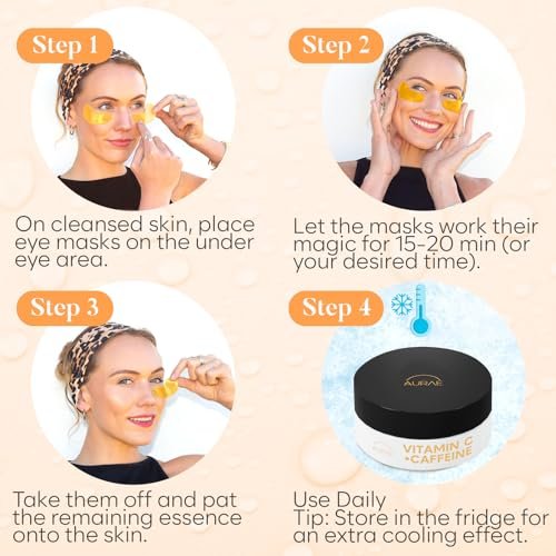 AURAE Vitamin C & Caffeine Under Eye Patches (30 Pairs) – Depuff, Brighten & Hydrate Under Eyes - görsel 12