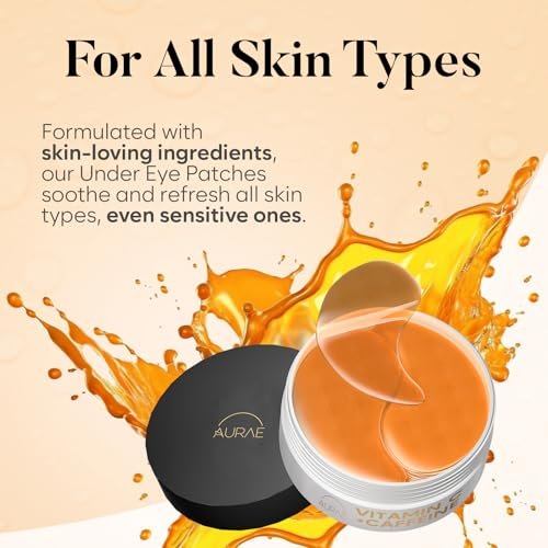 AURAE Vitamin C & Caffeine Under Eye Patches (30 Pairs) – Depuff, Brighten & Hydrate Under Eyes - görsel 14