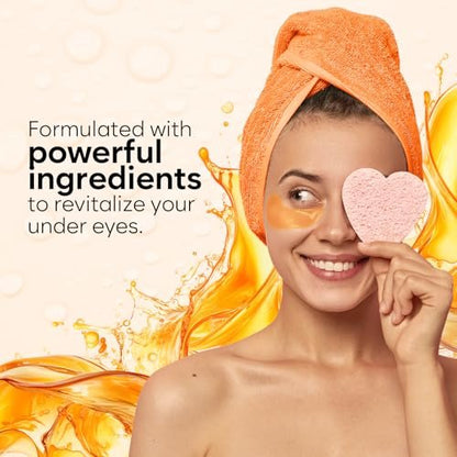 AURAE Vitamin C & Caffeine Under Eye Patches (30 Pairs) – Depuff, Brighten & Hydrate Under Eyes