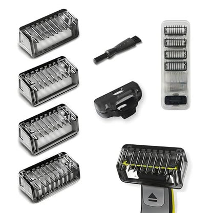 LSAUVWN Guard Combs Kit with Case for Philips Norelco OneBlade - 1/2/3/5mm Guide Combs, 0/3mm Body Comb and Protective Cap