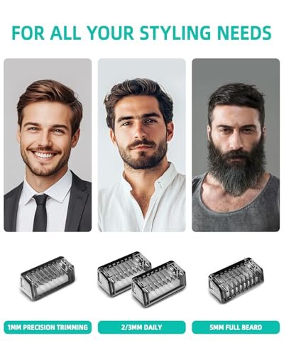 LSAUVWN Guard Combs Kit with Case for Philips Norelco OneBlade - 1/2/3/5mm Guide Combs, 0/3mm Body Comb and Protective Cap