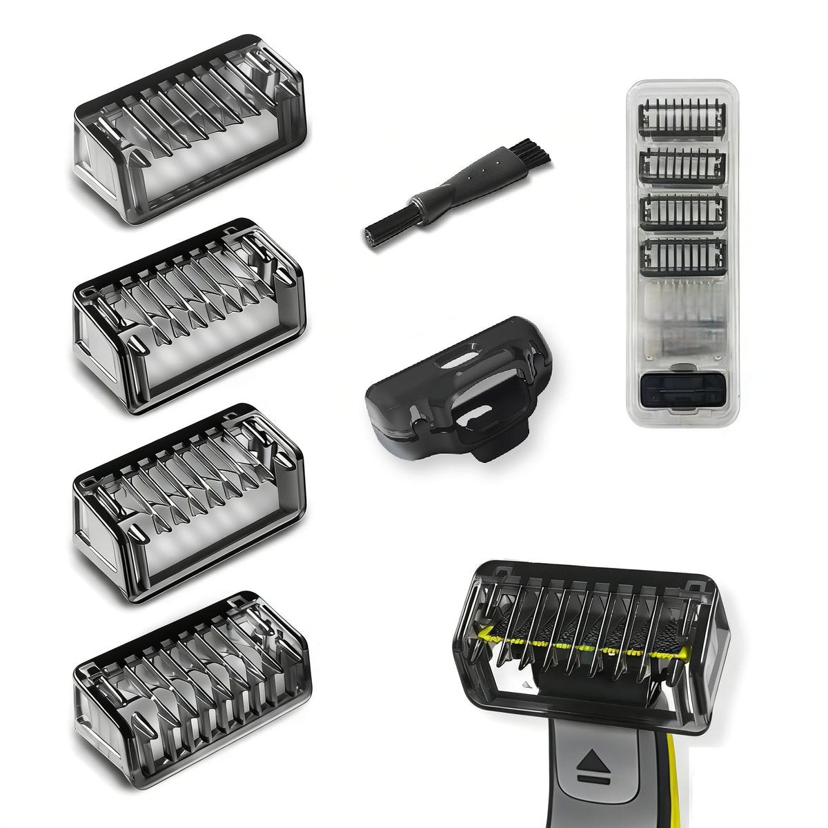 LSAUVWN Guard Combs Kit with Case for Philips Norelco OneBlade - 1/2/3/5mm Guide Combs, 0/3mm Body Comb and Protective Cap - görsel 2