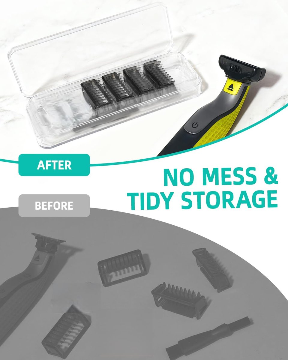 LSAUVWN Guard Combs Kit with Case for Philips Norelco OneBlade - 1/2/3/5mm Guide Combs, 0/3mm Body Comb and Protective Cap - görsel 4