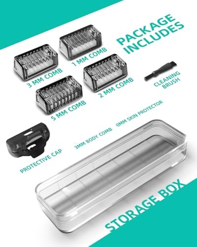 LSAUVWN Guard Combs Kit with Case for Philips Norelco OneBlade - 1/2/3/5mm Guide Combs, 0/3mm Body Comb and Protective Cap - görsel 13