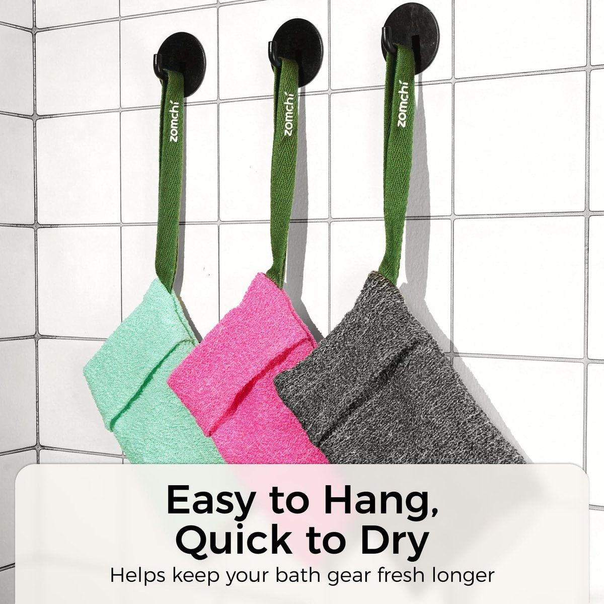 ZOMCHI 3 Pack Exfoliating Soap Bag - Body Scrubber Sponge and Soap Saver for Bar Soap | Deep Exfoliation with Nylon Mesh Avelisse