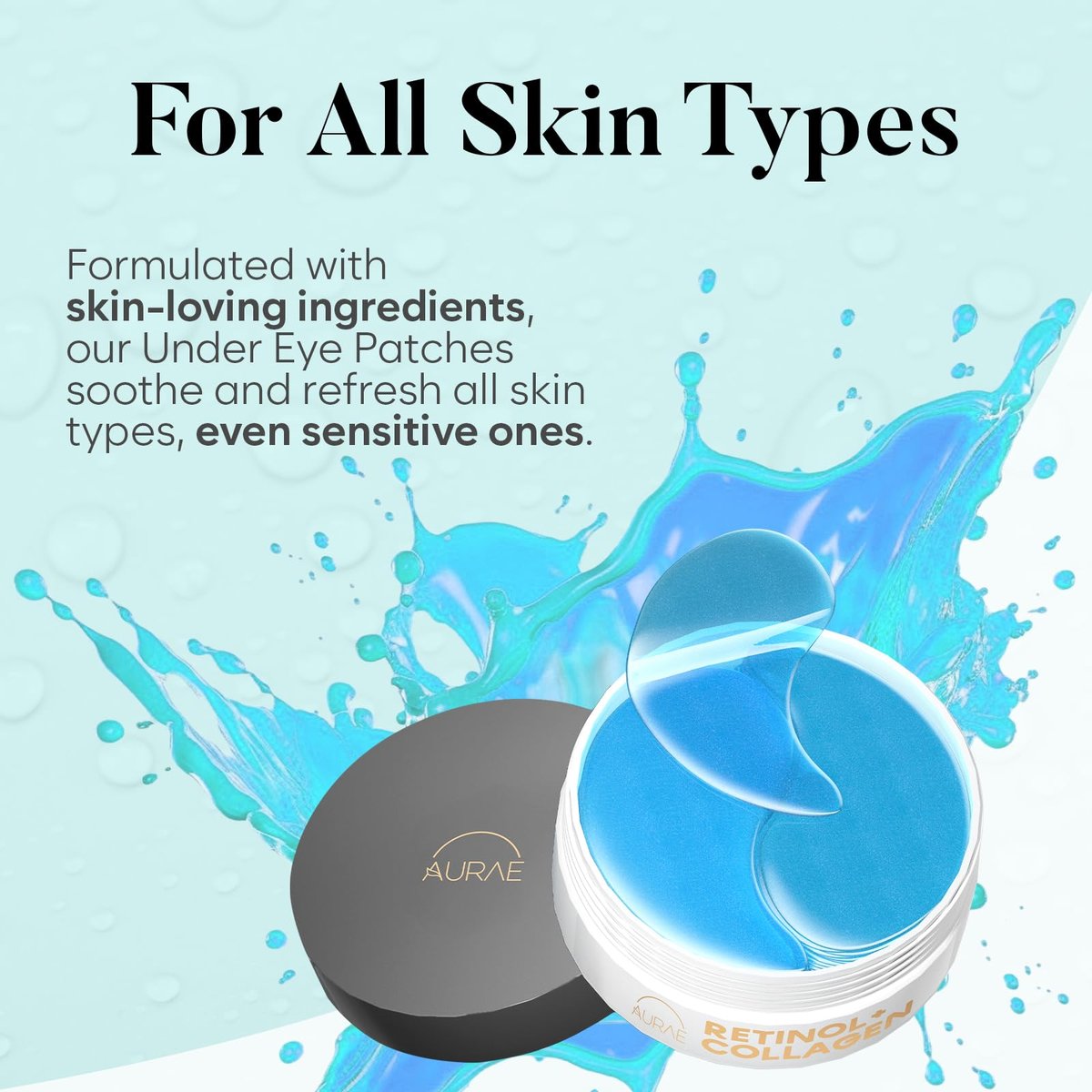AURAE Retinol & Collagen Under Eye Patches (30 Pairs) – Reduce Puffiness, Dark Circles & Fine Lines | Hydrating Eye Mask for Smooth, Bright Eyes - görsel 13