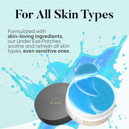 AURAE Retinol & Collagen Under Eye Patches (30 Pairs) – Reduce Puffiness, Dark Circles & Fine Lines | Hydrating Eye Mask for Smooth, Bright Eyes