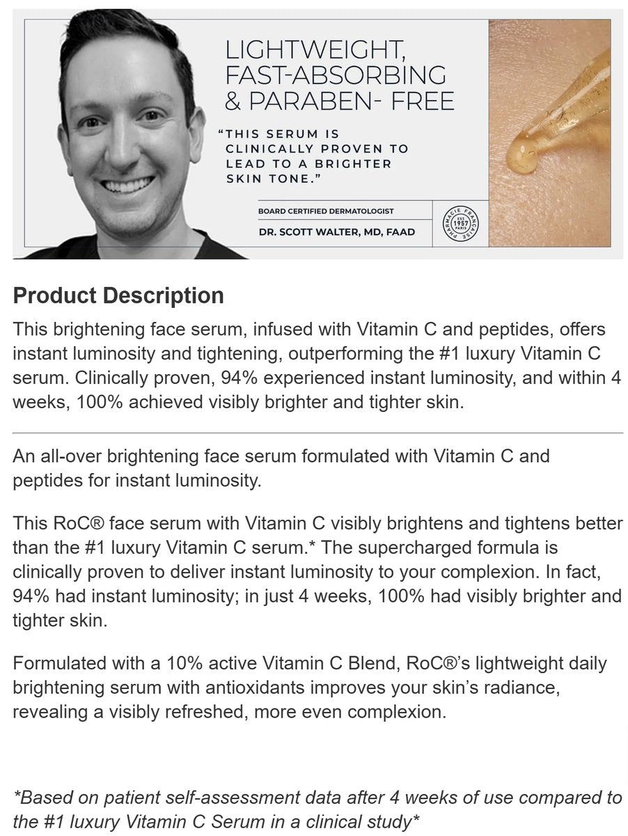 RoC Multi Correxion Revive and Glow Daily Vitamin C Serum Set - 2.7 Fl Oz Total Avelisse