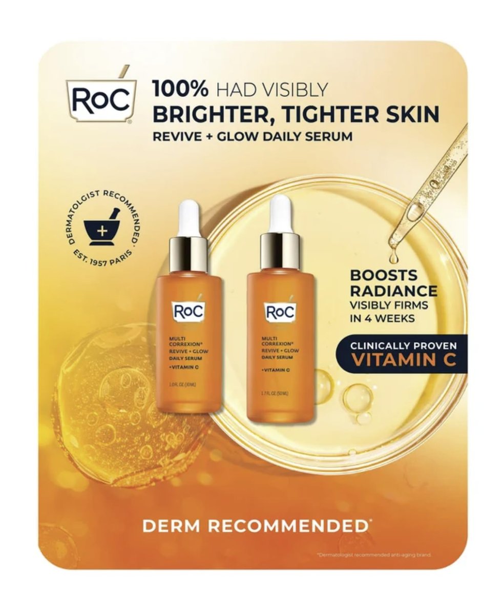 RoC Multi Correxion Revive and Glow Daily Vitamin C Serum Set - 2.7 Fl Oz Total Avelisse