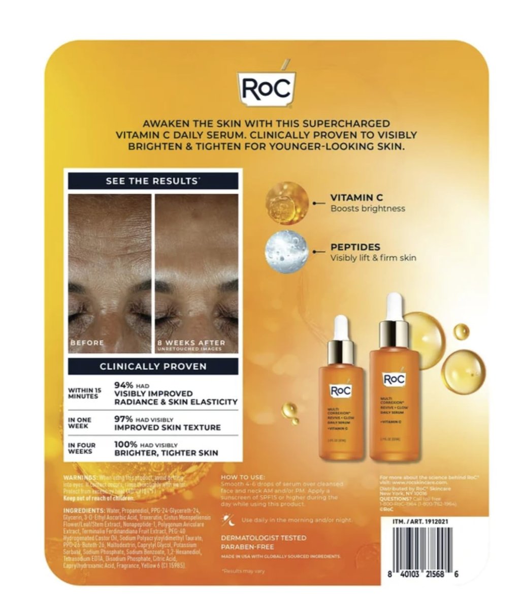 RoC Multi Correxion Revive and Glow Daily Vitamin C Serum Set - 2.7 Fl Oz Total Avelisse