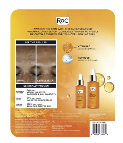 RoC Multi Correxion Revive and Glow Daily Vitamin C Serum Set - 2.7 Fl Oz Total Avelisse