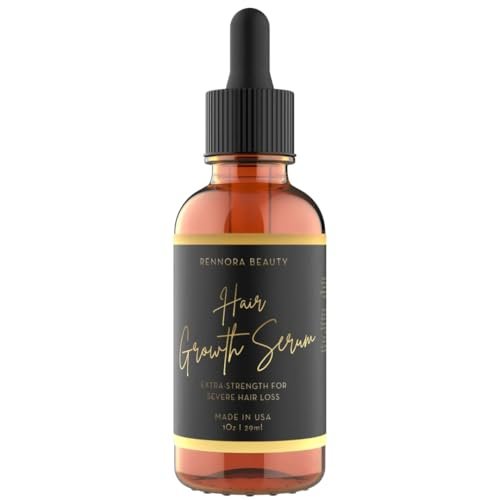 Rennora Extra-Strength Hair Growth Serum with Organic Herbs and Natural Vitamins, Rosemary Oil, Castor Oil, Black Seed, Amla, and Ginseng, No Chemicals, Formulated for Fast Hair Regrowth Avelisse