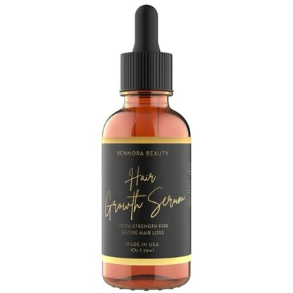 Rennora Extra-Strength Hair Growth Serum with Organic Herbs and Natural Vitamins, Rosemary Oil, Castor Oil, Black Seed, Amla, and Ginseng, No Chemicals, Formulated for Fast Hair Regrowth Avelisse
