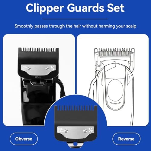 Replacement 1/2 Wahl Clipper Guards Set – 1.5mm Metal Hair Clipper Guards for Professional Barbers, 2 Pack with Brush - görsel 10
