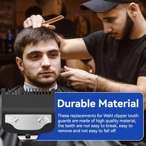 Replacement 1/2 Wahl Clipper Guards Set – 1.5mm Metal Hair Clipper Guards for Professional Barbers, 2 Pack with Brush - görsel 8
