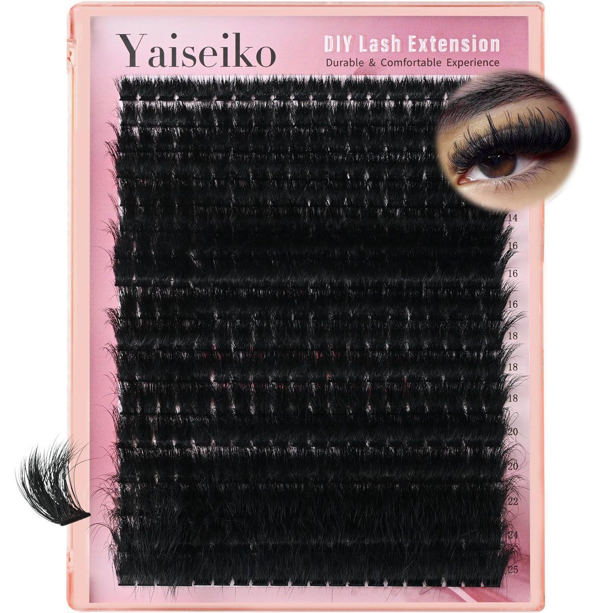Full Volume Lash Clusters 300D 8-25mm Thick Cluster Eyelash Extensions 340Pcs Wispy 3D Individual Lashes Waterproof Mega Eyelash Clusters Soft False Lashes Big Pack, by Yaiseiko Avelisse