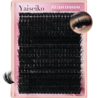 Full Volume Lash Clusters 300D 8-25mm Thick Cluster Eyelash Extensions 340Pcs Wispy 3D Individual Lashes Waterproof Mega Eyelash Clusters Soft False Lashes Big Pack, by Yaiseiko Avelisse