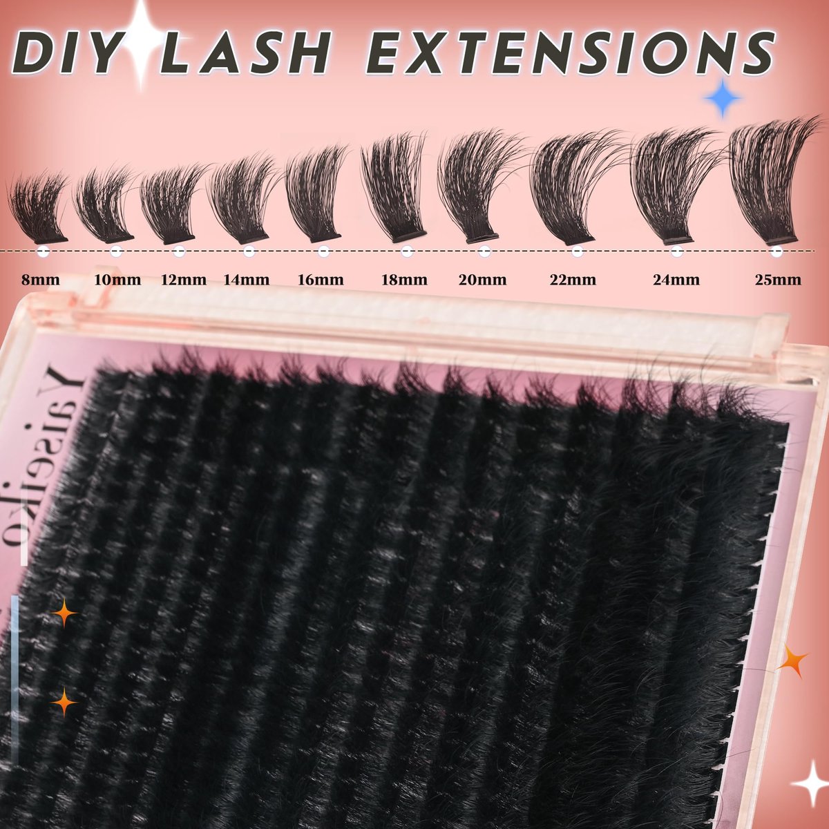 Full Volume Lash Clusters 300D 8-25mm Thick Cluster Eyelash Extensions 340Pcs Wispy 3D Individual Lashes Waterproof Mega Eyelash Clusters Soft False Lashes Big Pack, by Yaiseiko Avelisse