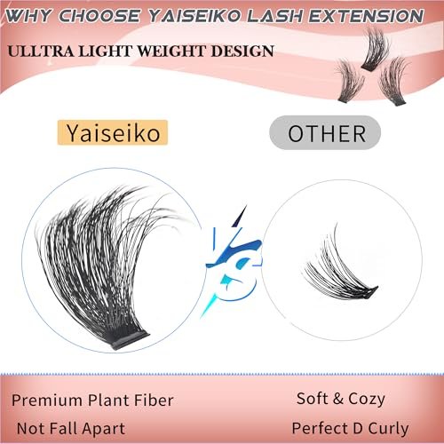 Full Volume Lash Clusters 300D 8-25mm Thick Cluster Eyelash Extensions 340Pcs Wispy 3D Individual Lashes Waterproof Mega Eyelash Clusters Soft False Lashes Big Pack, by Yaiseiko Avelisse