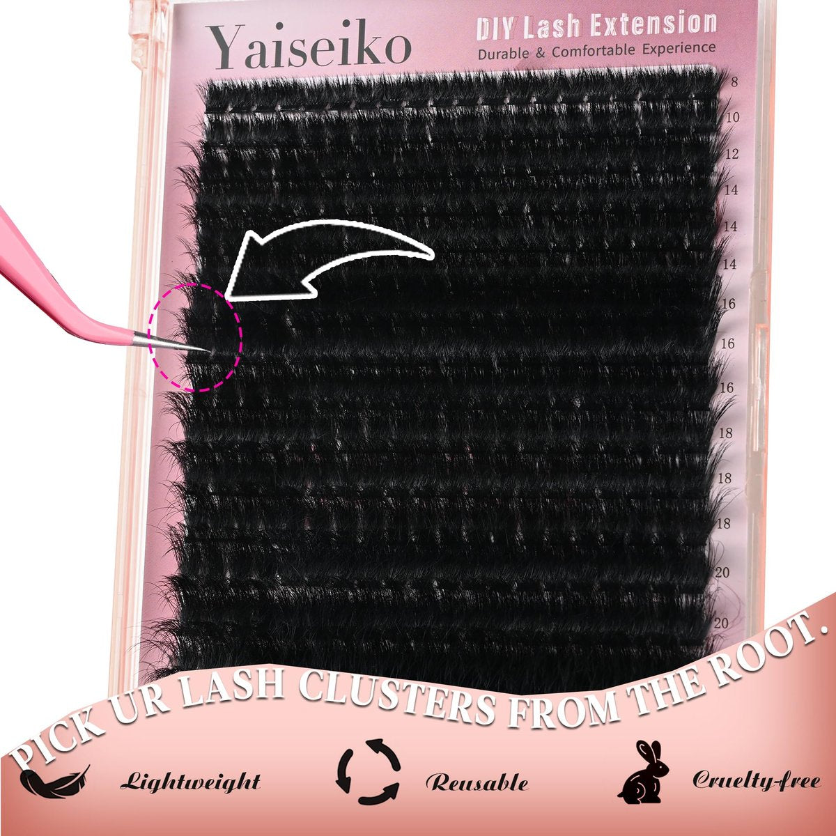 Full Volume Lash Clusters 300D 8-25mm Thick Cluster Eyelash Extensions 340Pcs Wispy 3D Individual Lashes Waterproof Mega Eyelash Clusters Soft False Lashes Big Pack, by Yaiseiko Avelisse