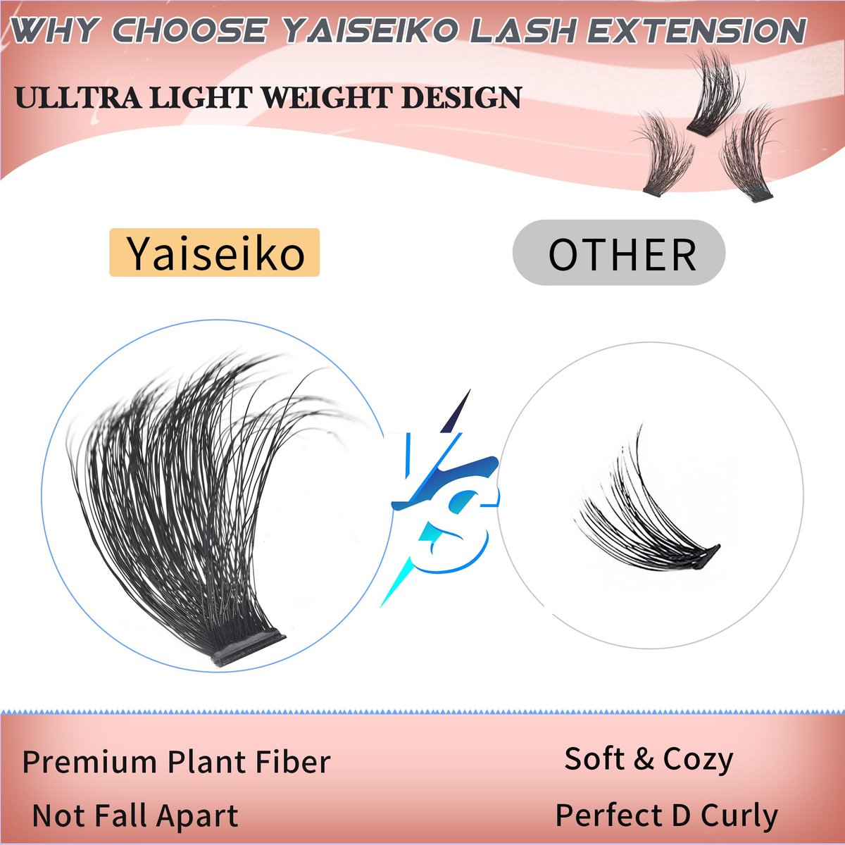 Full Volume Lash Clusters 300D 8-25mm Thick Cluster Eyelash Extensions 340Pcs Wispy 3D Individual Lashes Waterproof Mega Eyelash Clusters Soft False Lashes Big Pack, by Yaiseiko Avelisse