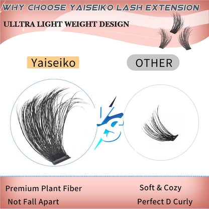 Full Volume Lash Clusters 300D 8-25mm Thick Cluster Eyelash Extensions 340Pcs Wispy 3D Individual Lashes Waterproof Mega Eyelash Clusters Soft False Lashes Big Pack, by Yaiseiko Avelisse