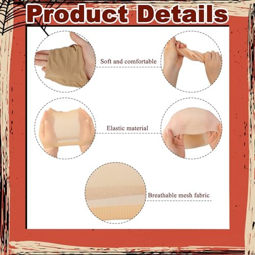 LLMSIX Latex Bald Cap with Nylon Wig Caps Set for Adults – Skin Color Bald Cap Costume for Women, Men, Halloween, Christmas, Party, Cosplay Avelisse