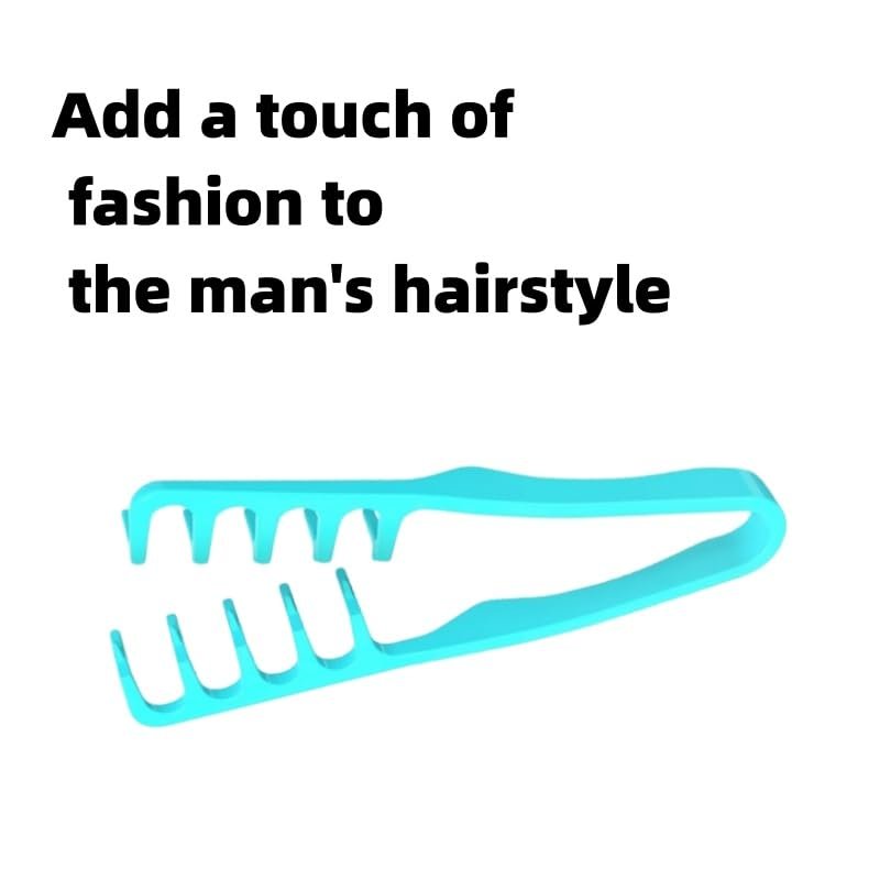 Voluminous Wide-Toothed Hair Comb for Men | Fluffy Texture, ABS Plastic with Textured Grip | Dual-Purpose Fine & Wide Teeth - görsel 4