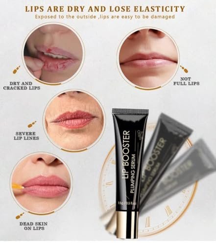 Collagen Lip Booster Plumping Serum - Repair Lip Lines, Anti-Wrinkle, Hyaluronic Moisturizing Treatment for Fuller, Brighter Lips Avelisse