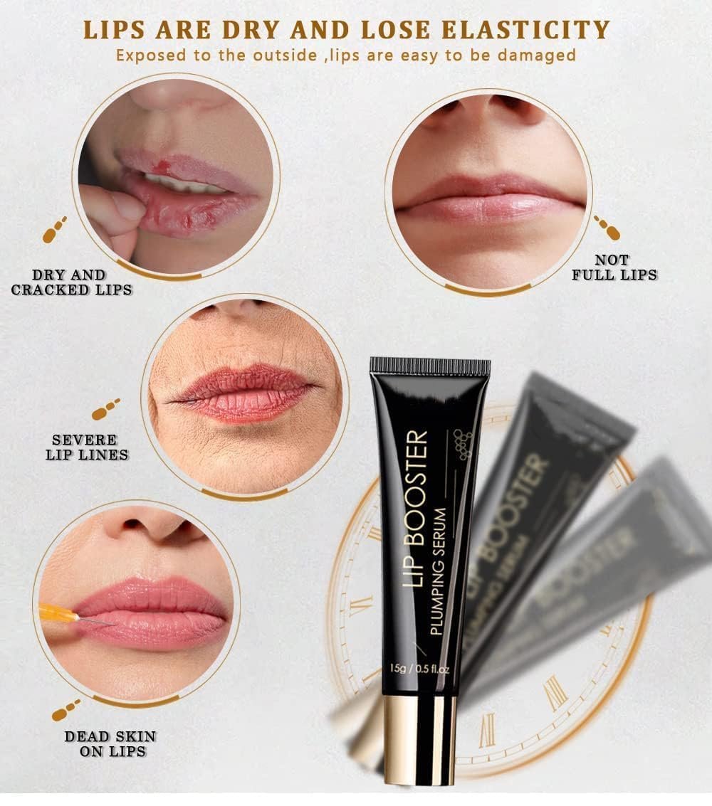 Collagen Lip Booster Plumping Serum - Repair Lip Lines, Anti-Wrinkle, Hyaluronic Moisturizing Treatment for Fuller, Brighter Lips Avelisse