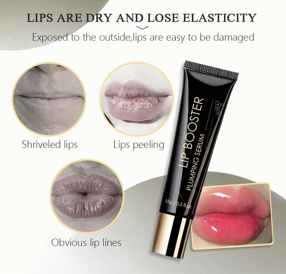 Collagen Lip Booster Plumping Serum - Repair Lip Lines, Anti-Wrinkle, Hyaluronic Moisturizing Treatment for Fuller, Brighter Lips Avelisse