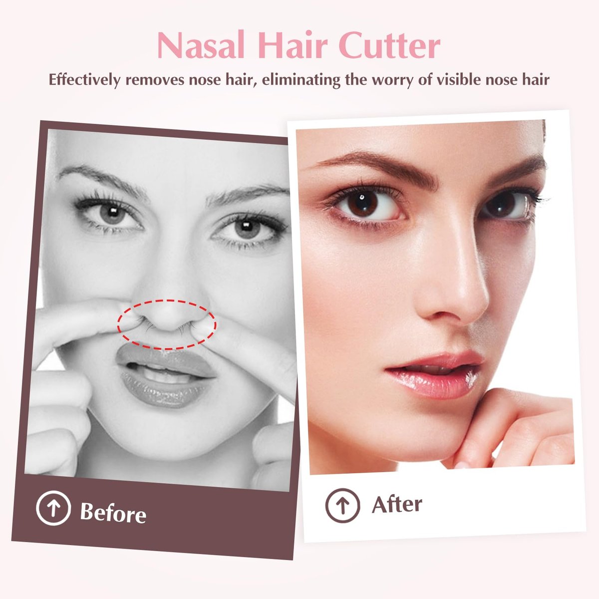 FLATRI 5-Pack 2-in-1 Nasal Hair Cutter - 360° Rotating Nose Hair Trimmer, Double-Sided Portable Manual Trimmer for Women and Men (Pink) - görsel 9