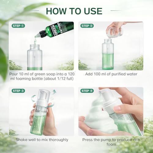 Vereclue Green Soap Tattoo (4OZ) - Concentrated Tattoo Soap with Foaming Bottle 120ml, Wash Cleaning Supplies for Tattoos Piercings, Clean Skin Equipment - görsel 12