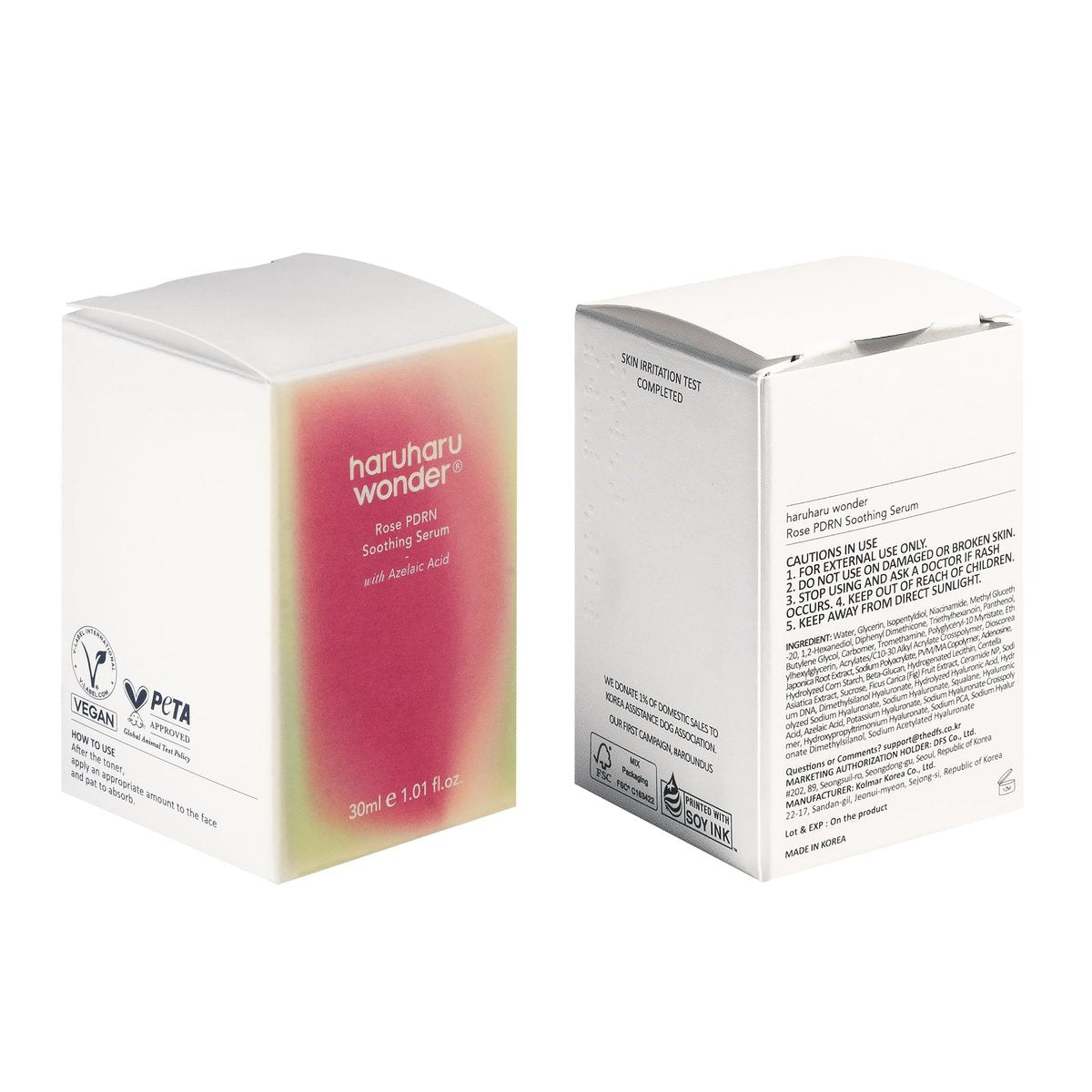 Haruharu Wonder Rose PDRN Soothing Serum with Azelaic Acid – Redness Relief & Barrier Repair for Sensitive Skin, Fragrance-Free, Vegan, 1.01 fl.oz Avelisse