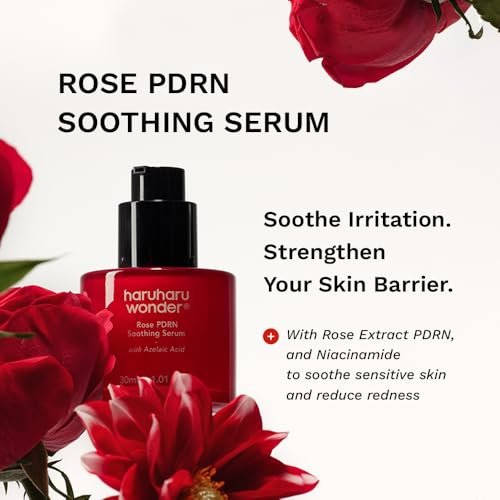 Haruharu Wonder Rose PDRN Soothing Serum with Azelaic Acid – Redness Relief & Barrier Repair for Sensitive Skin, Fragrance-Free, Vegan, 1.01 fl.oz Avelisse