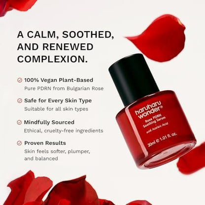 Haruharu Wonder Rose PDRN Soothing Serum with Azelaic Acid – Redness Relief & Barrier Repair for Sensitive Skin, Fragrance-Free, Vegan, 1.01 fl.oz Avelisse