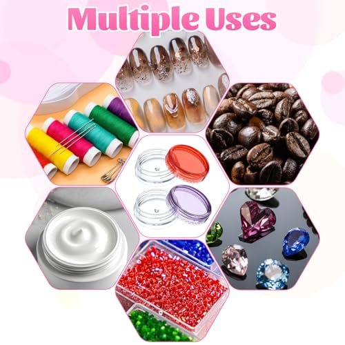 10 Pcs 2g Mini Travel Jars with Lids – Refillable Clear Sample Containers for Creams, Toiletries, and Makeup Samples with Mini Spatulas Avelisse