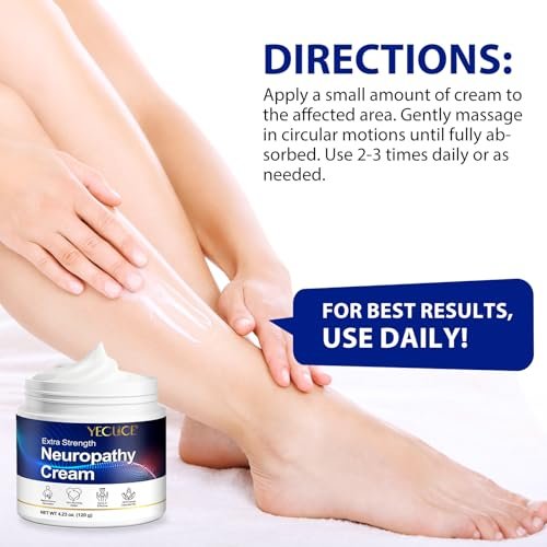 Neuropathy Relief Cream for Feet, Hands, Legs & Toes - Natural Formula for Tingling, Burning & Nerve Discomfort - Fast Absorbing, Non-Greasy Moisturizer with ALA, Menthol & Magnesium - Vegan, 4.23 oz - görsel 10