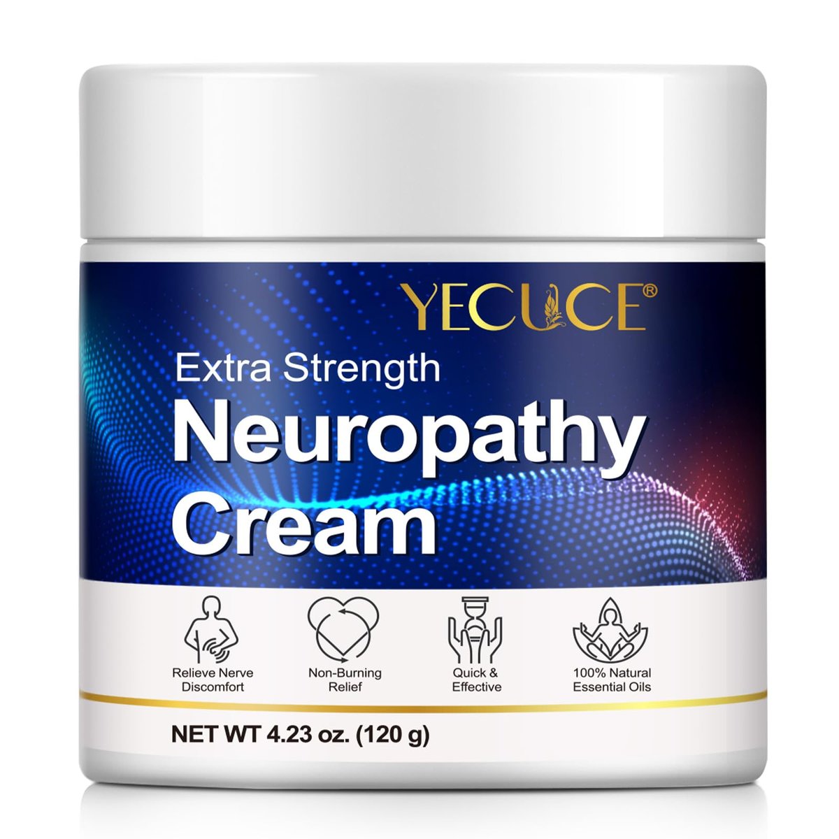 Neuropathy Relief Cream for Feet, Hands, Legs & Toes - Natural Formula for Tingling, Burning & Nerve Discomfort - Fast Absorbing, Non-Greasy Moisturizer with ALA, Menthol & Magnesium - Vegan, 4.23 oz - görsel 1