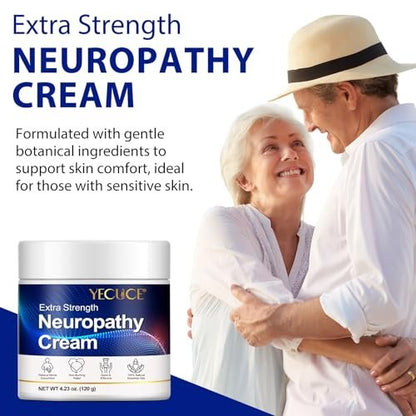 Neuropathy Relief Cream for Feet, Hands, Legs & Toes - Natural Formula for Tingling, Burning & Nerve Discomfort - Fast Absorbing, Non-Greasy Moisturizer with ALA, Menthol & Magnesium - Vegan, 4.23 oz