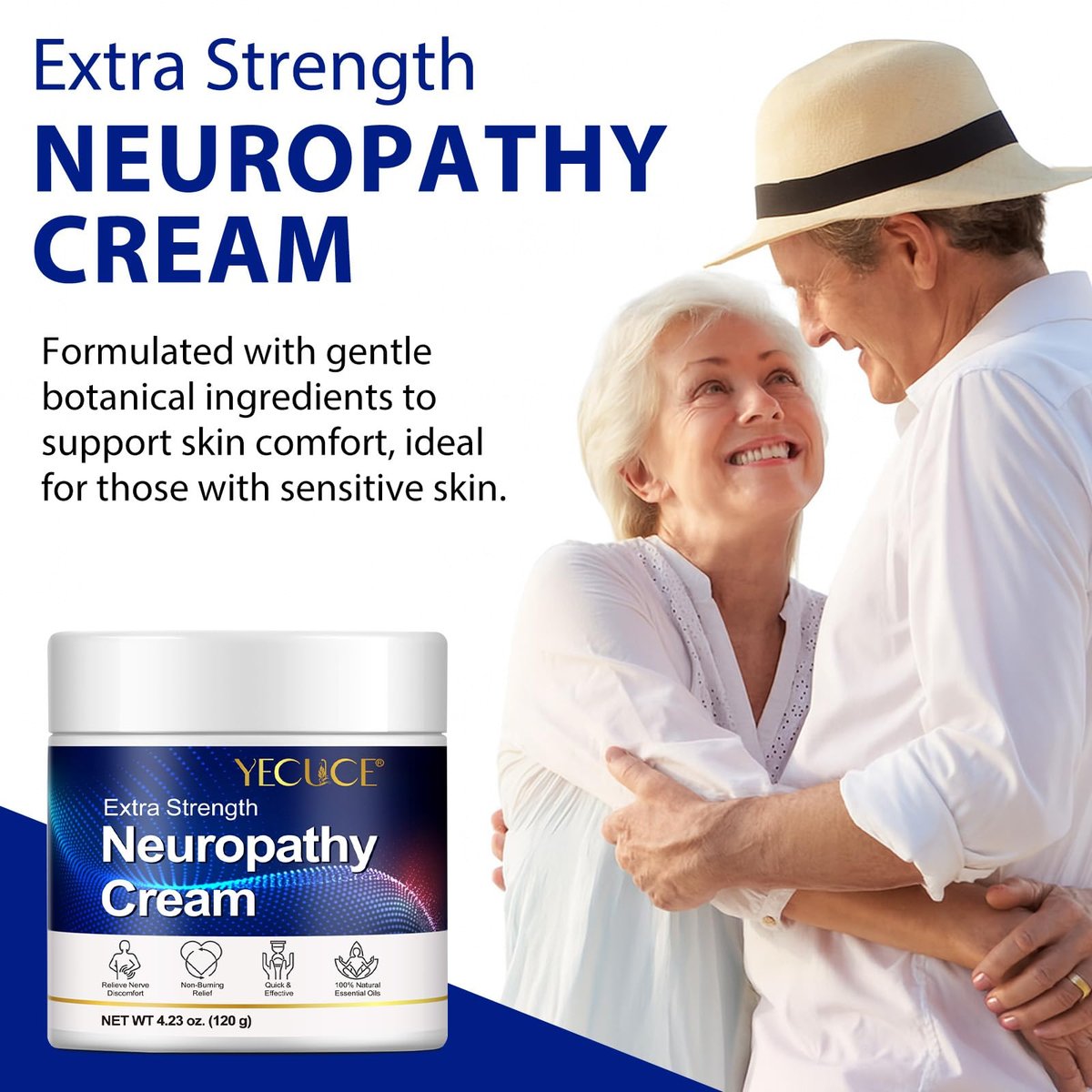 Neuropathy Relief Cream for Feet, Hands, Legs & Toes - Natural Formula for Tingling, Burning & Nerve Discomfort - Fast Absorbing, Non-Greasy Moisturizer with ALA, Menthol & Magnesium - Vegan, 4.23 oz - görsel 3
