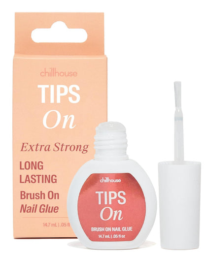 Chillhouse Extra-Strong & Long-Lasting Brush On Nail Glue - .05 fl oz - Press On Nail Adhesive