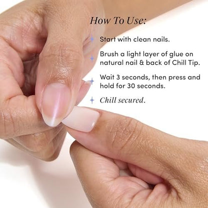 Chillhouse Extra-Strong & Long-Lasting Brush On Nail Glue - .05 fl oz - Press On Nail Adhesive